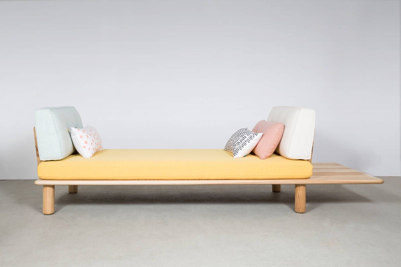 Daybed: Integrated Side Platform with Mustard Yellow