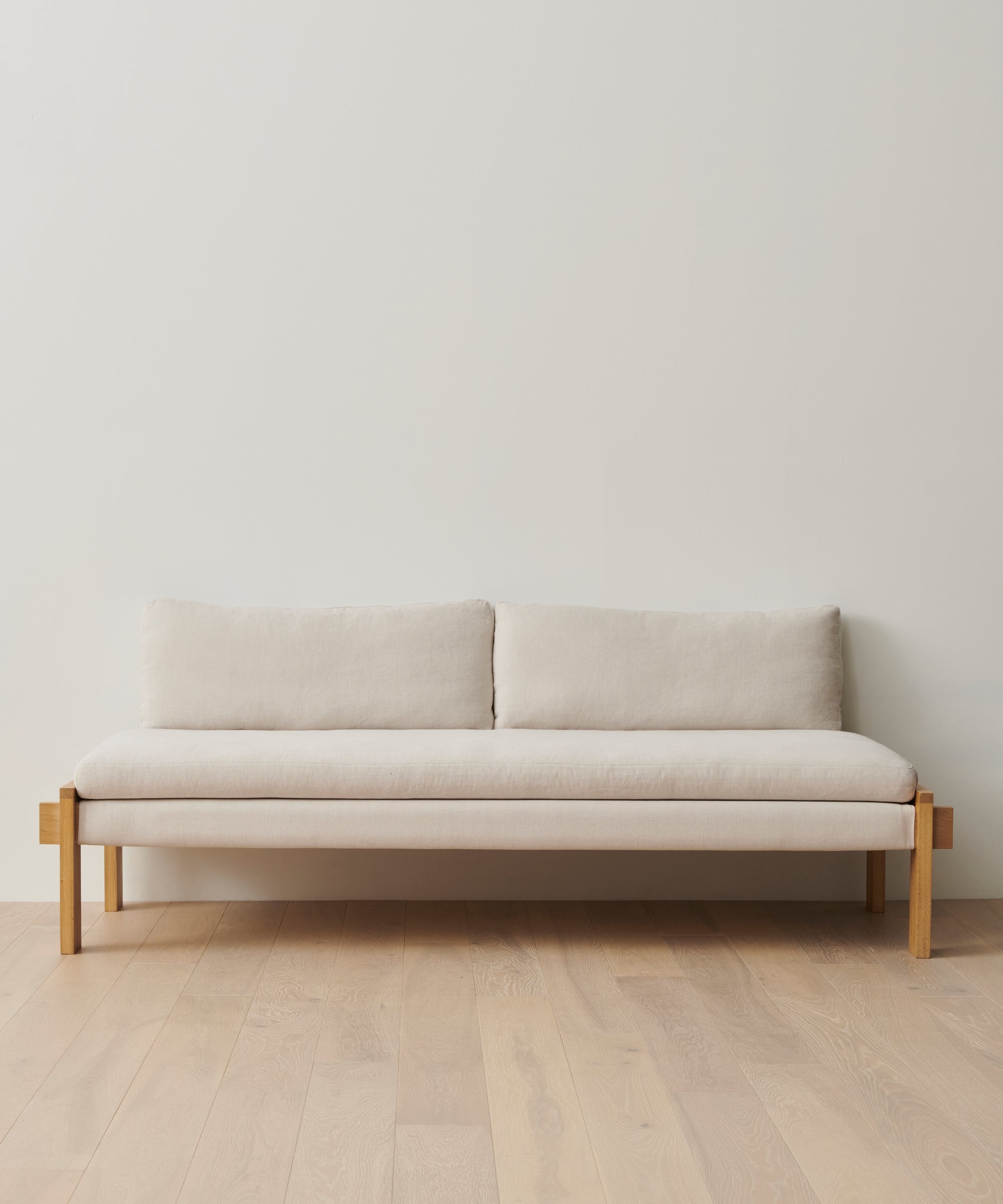 Daybed: Split Back Cushion and Light Oak Japandi Frame
