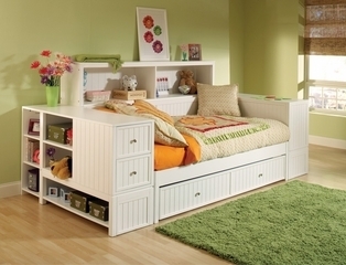 Daybed White Beadboard Detail Storage Bed For Kids