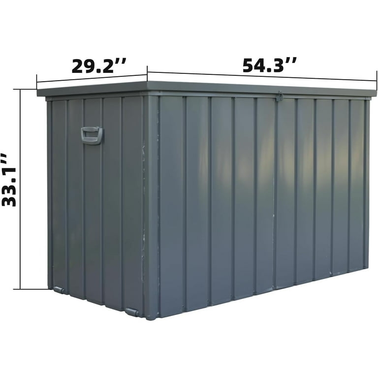 Deck Box: Vertical Paneling 200 Gallon Capacity Dark Gray Chest