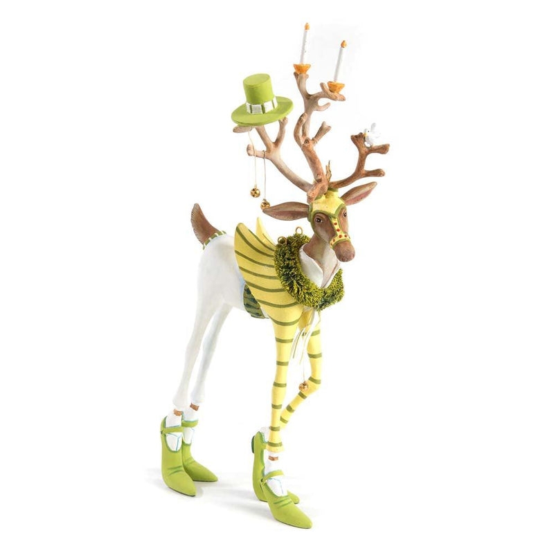 Decorative Figurine: Striped Leggings Striped Reindeer Folk Art