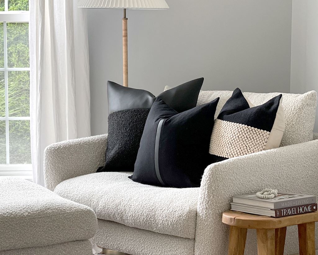 Decorative Pillow: Knotted Cotton Monochrome Living Room Decor