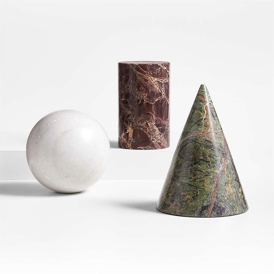 Decorative Sculptures Varied Geometric Profiles Stone Set