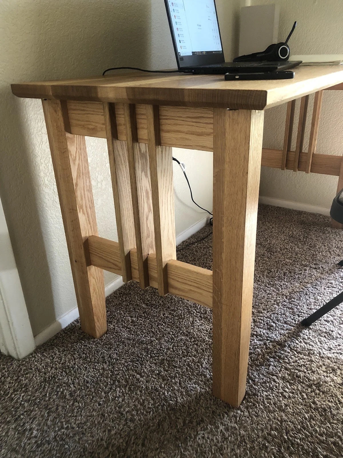 Desk Vertical Slat Apron Quarter Sawn Oak Furniture