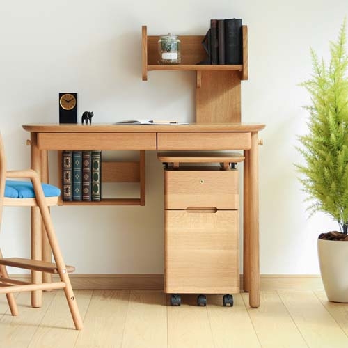 Desk Wagon Rolling Oak Cabinet with Rounded Edges