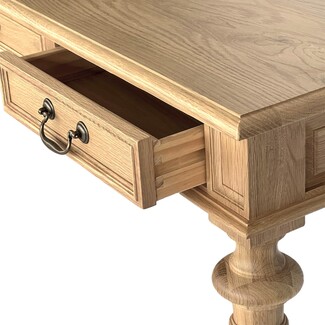 Desk With Antique Drop Pull and Natural Matte Finish