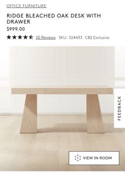 Desk with Chunky Silhouette and CB2 Ridge Desk Style