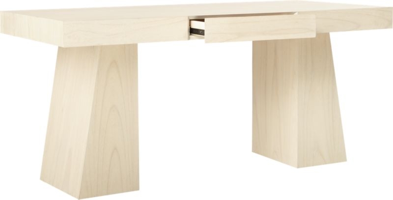 Desk with Monolithic Silhouette and Trapezoidal Leg Furniture