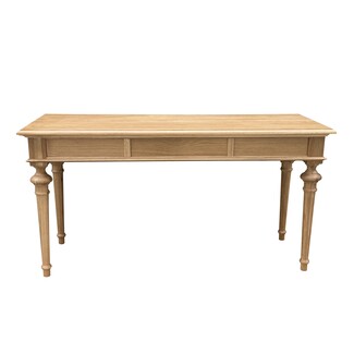 Desk With Natural Oak Finish and Beveled Top Edge