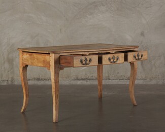 Desk with Rustic Cabriole Legs and Weathered Wood