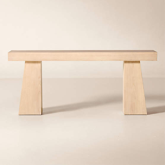 Desk with Tapered Slab Legs and Scandinavian Light Wood Table