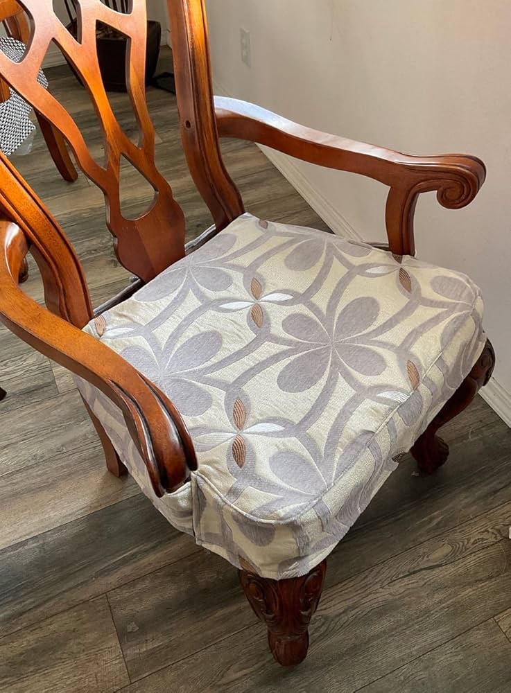 Dining Armchair Ball and Claw Feet with Geometric Floral Pattern