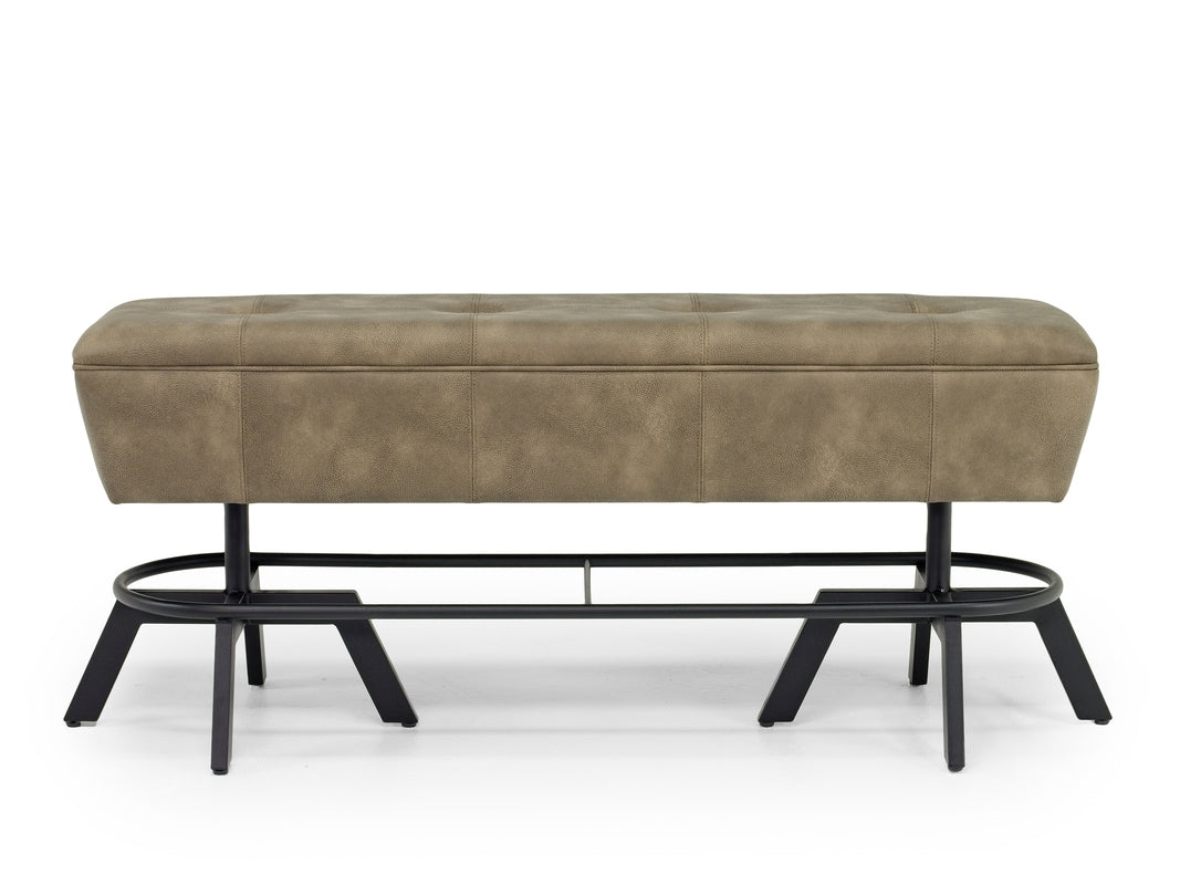 Dining Bench Footrest Rail Tufted Seat Upholstered Island Seating