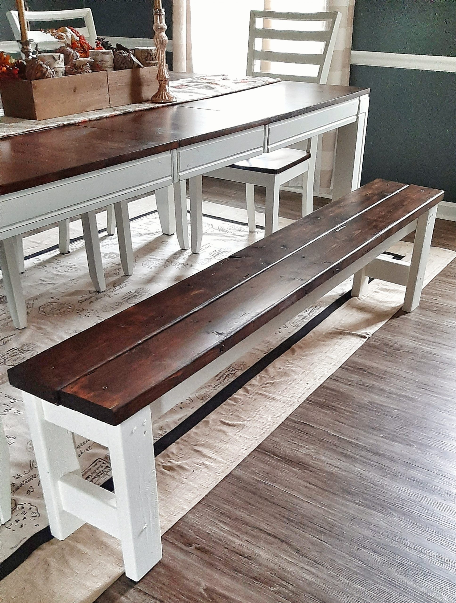 Dining Bench: Square Leg DIY Farmhouse Dining Bench