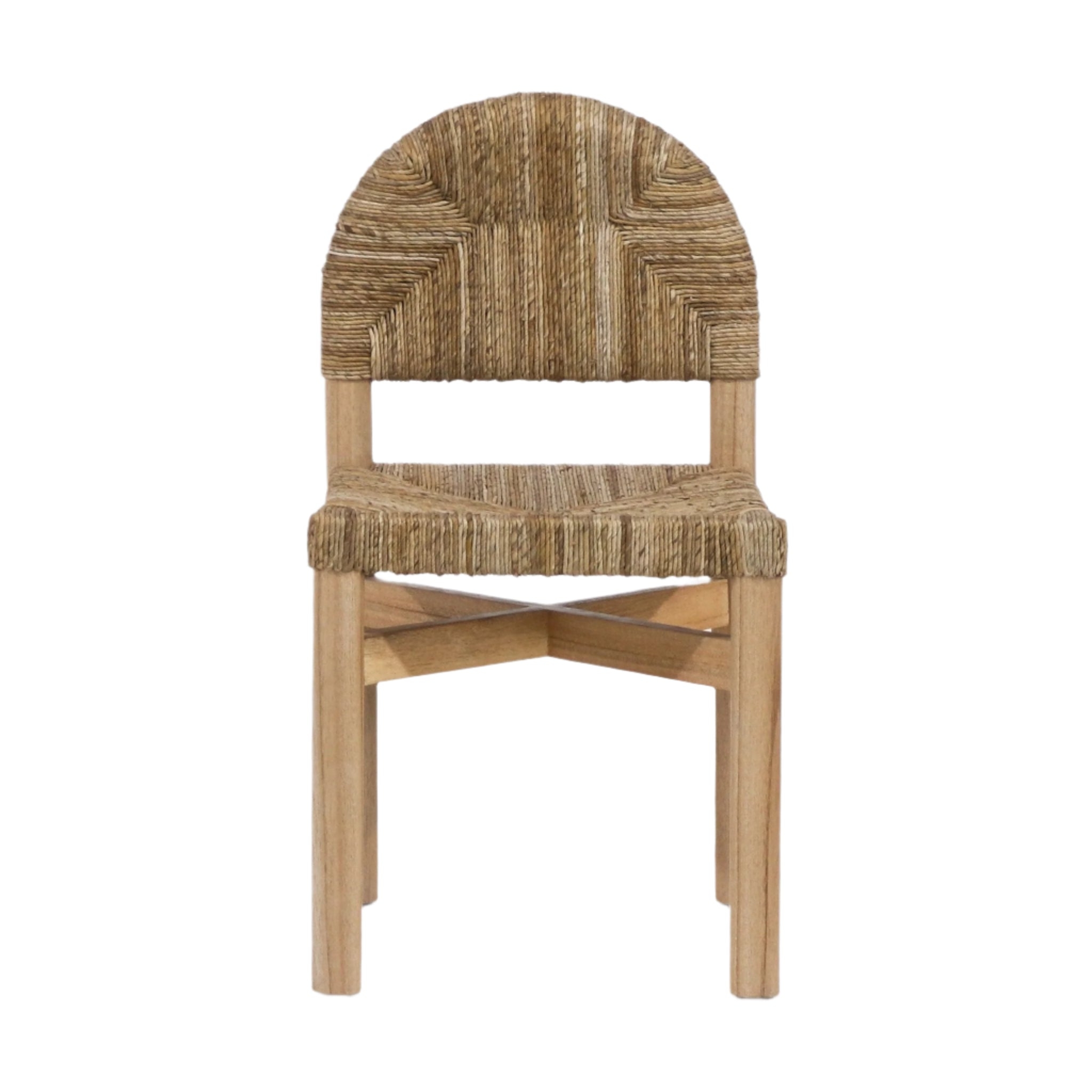 Dining Chair Arched Seagrass Back X Base Stretcher
