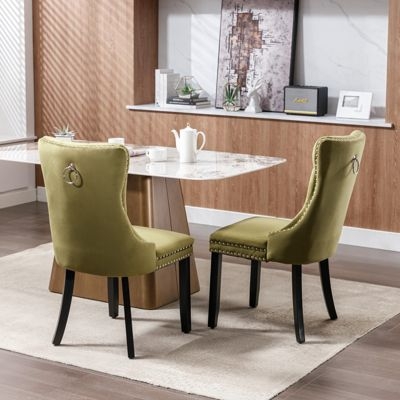 Dining Chair Back Ring Pull Contemporary Velvet Dining Chairs