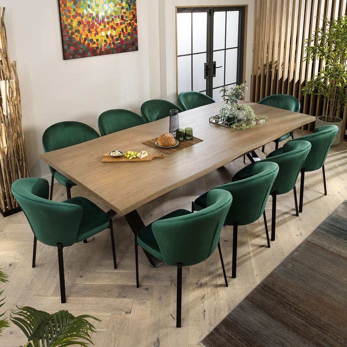 Dining Chair Live Edge Table Green Velvet Chairs Set