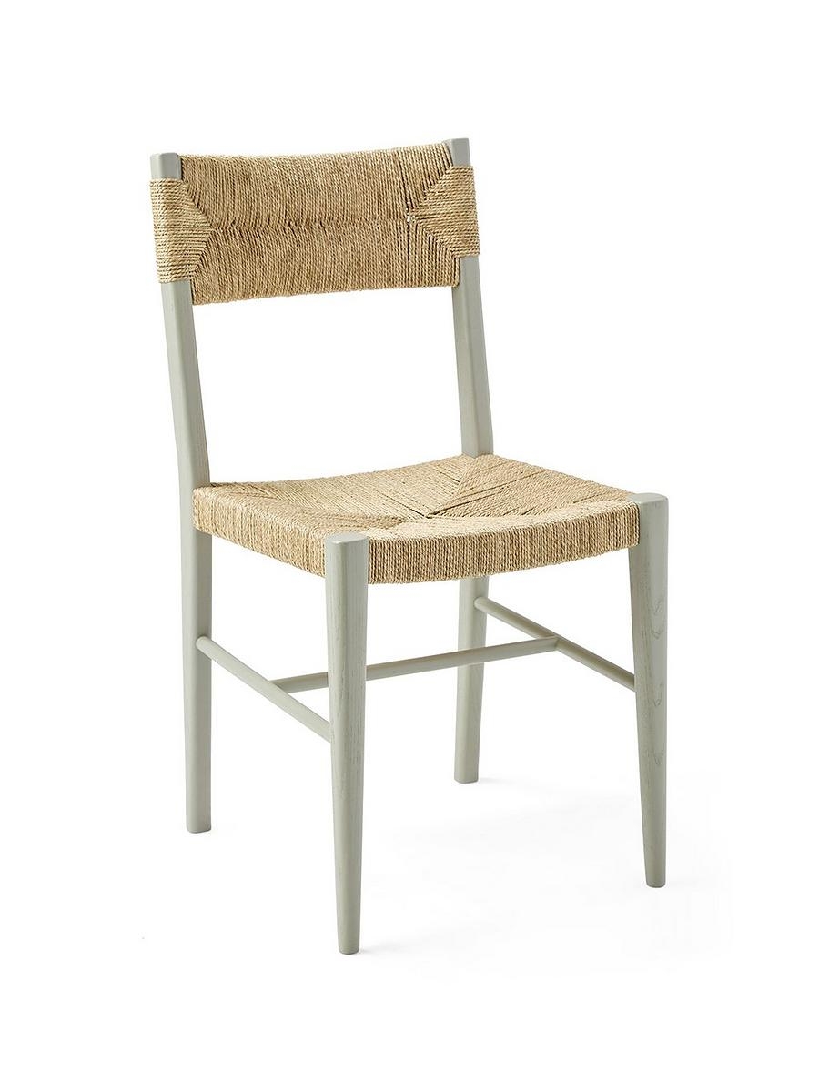 Dining Chair Sage Green Frame Woven Envelope Seat