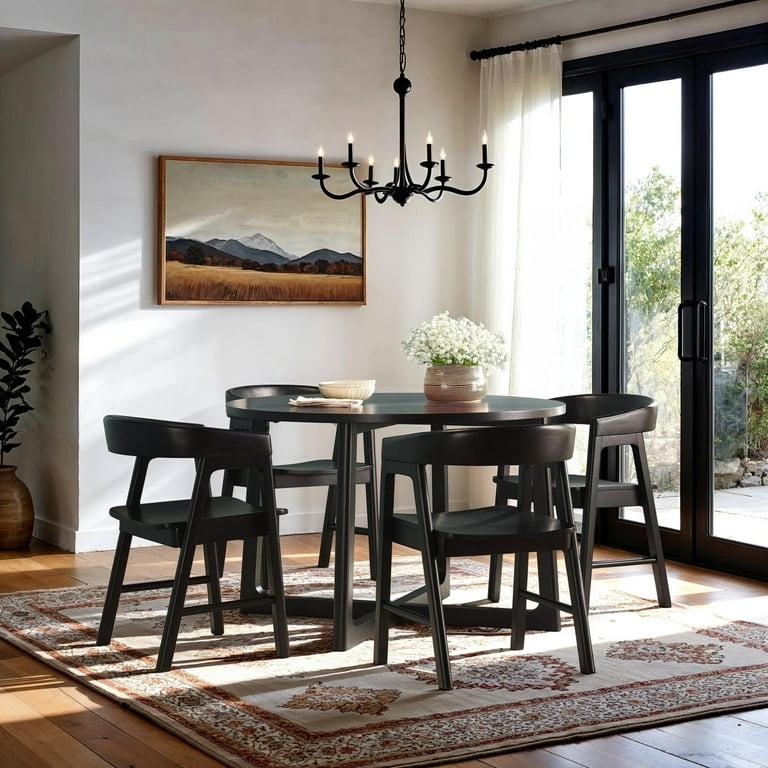 Dining Chair Solid Wood Matte Mid-Century Dining Room Set