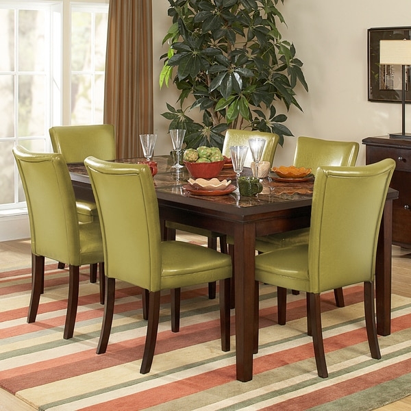 Dining Chair Stone Look Tabletop Transitional Dining Room Set