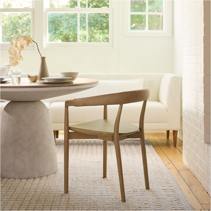 Dining Chair Tapered Profile Wood Frame Organic Modern Wood Seating