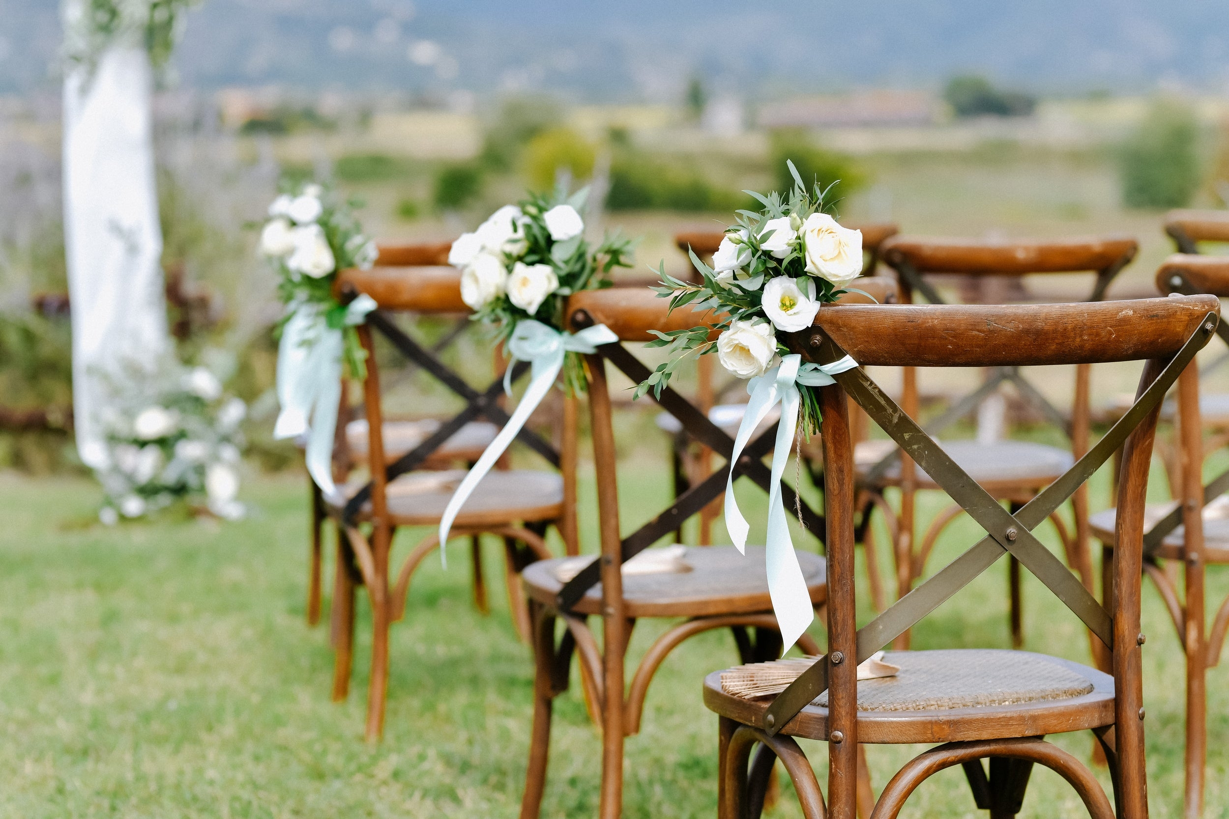 Dining Chair Walnut Cross Back with Woven Seat Accents