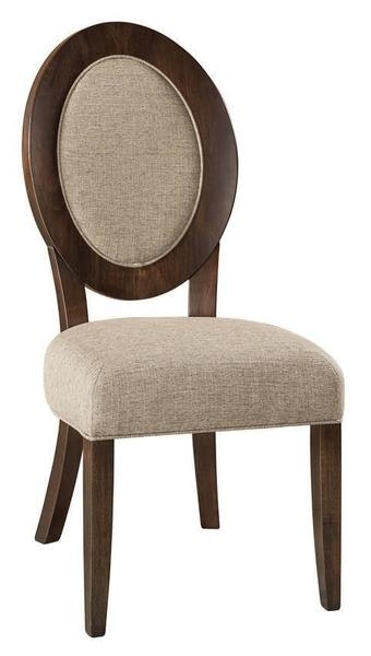 Dining Chair Walnut Finish Beige Fabric French Country Dining Chair