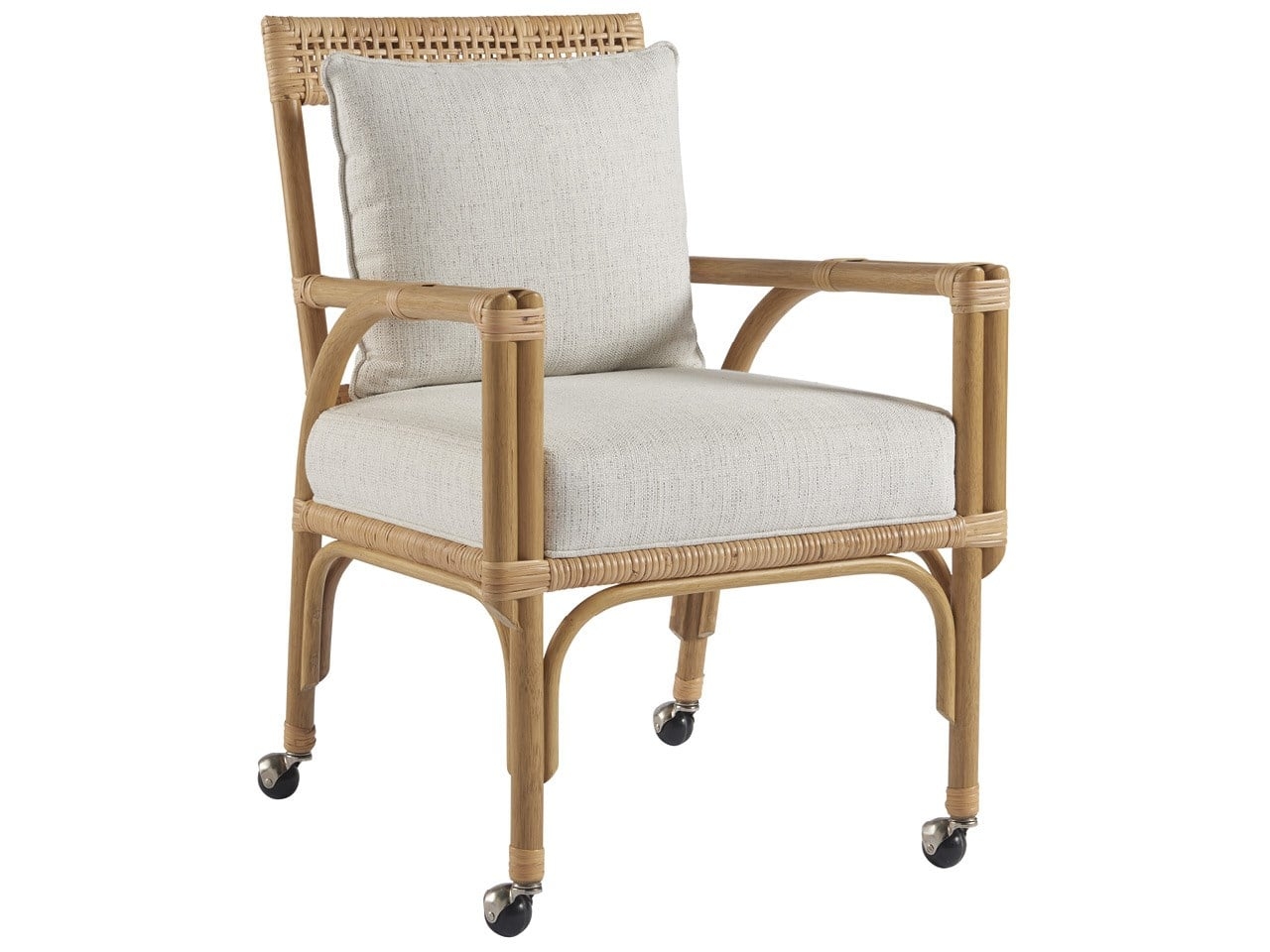 Dining Chair with Woven Top Rail and Coastal Game Chair