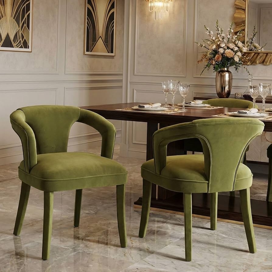 Dining Chair Wraparound Cutout Velvet Wraparound Side Chair