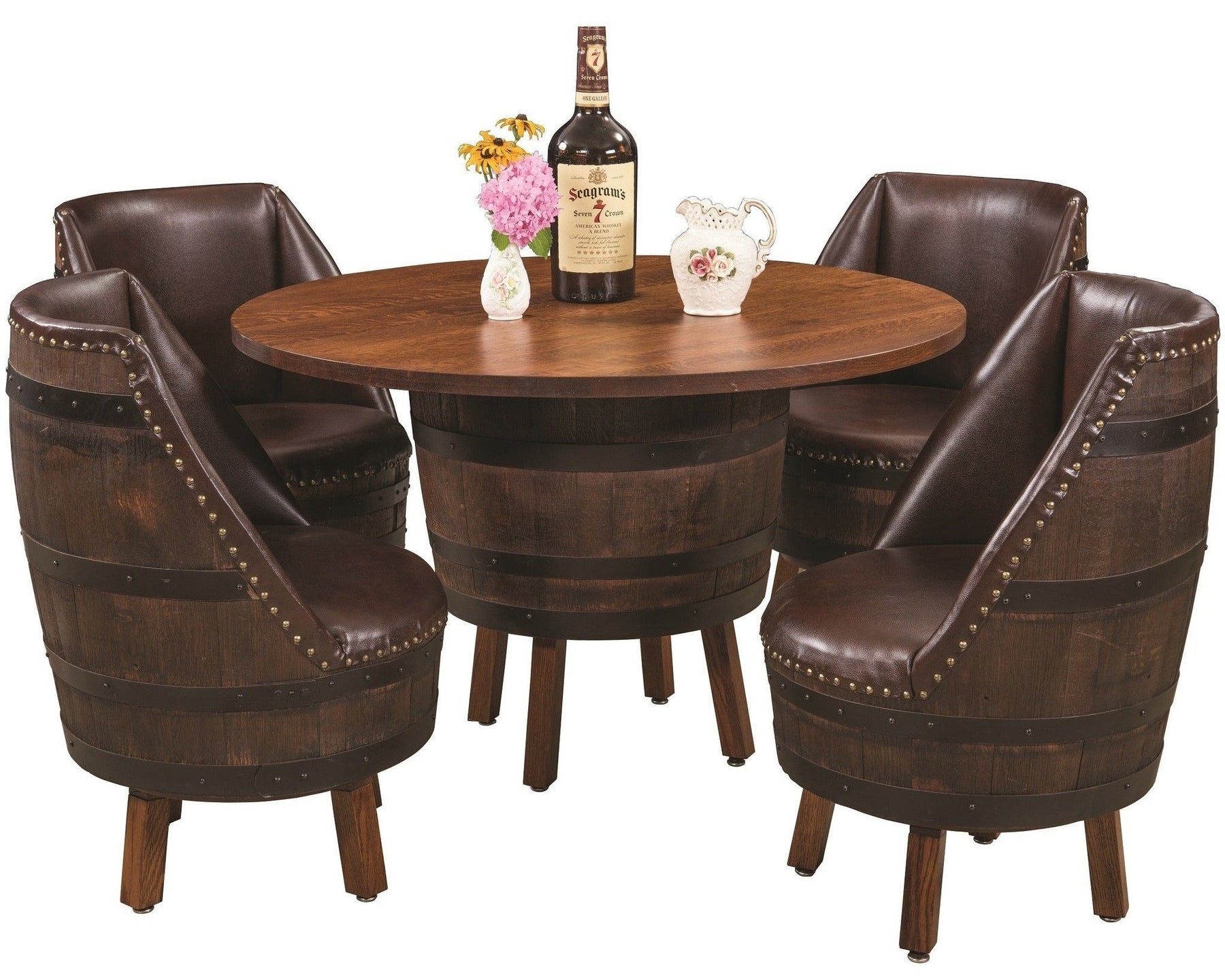 Dining Set with Amish Craftsmanship and Barrel Backs