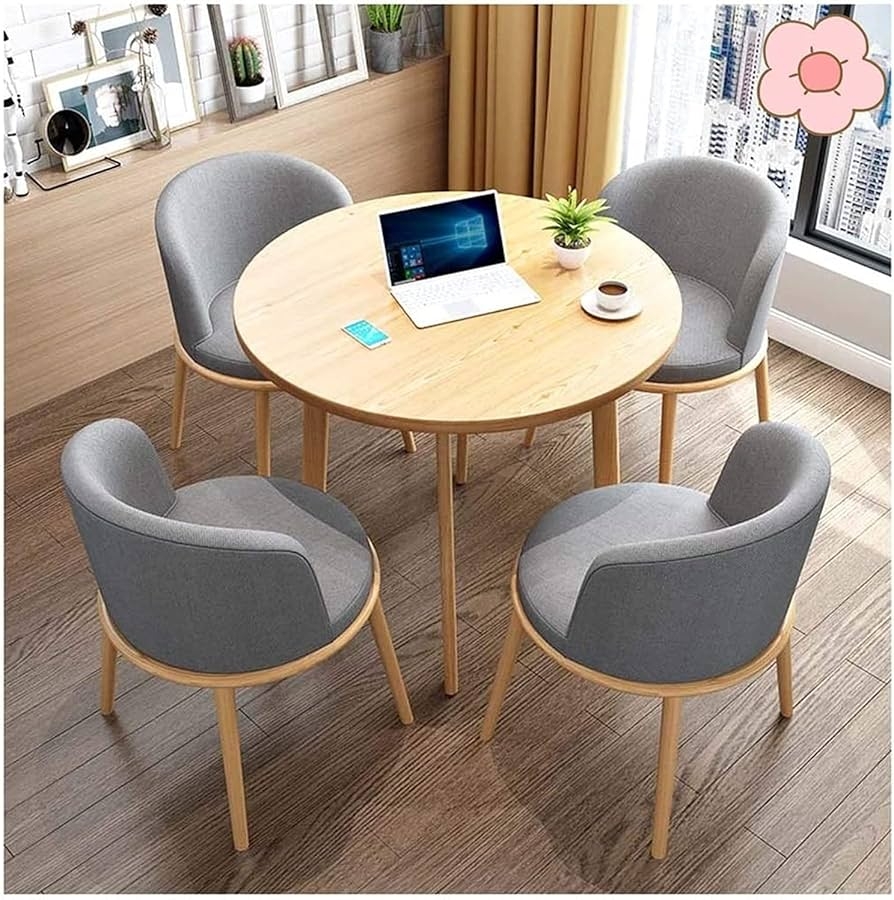 Dining Set with Tapered Legs and Compact Round Dining Furniture
