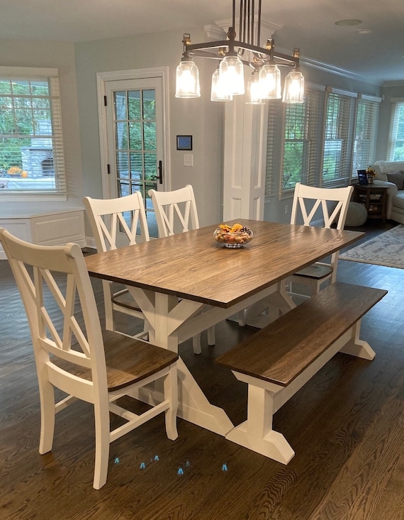 Farmhouse Bench Dining Table