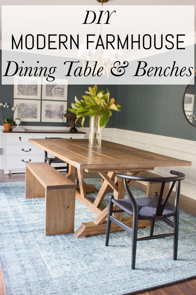 Dining Table Set: Wishbone Chair and X-Base Farmhouse Table