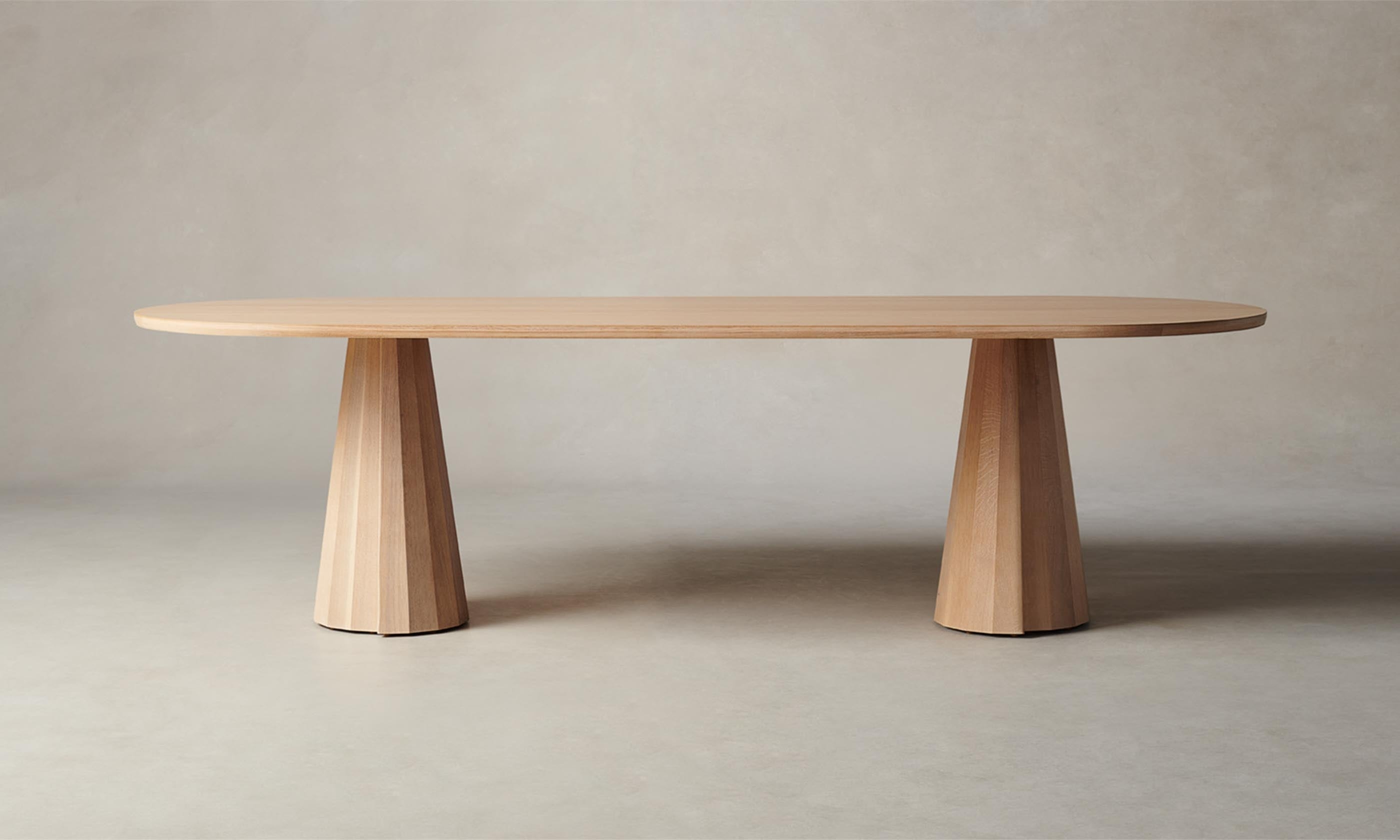 Dining Table With Faceted Fluted Dual Pedestals