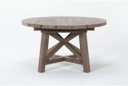 Dining Table with Rivet Trim and Industrial X-Base