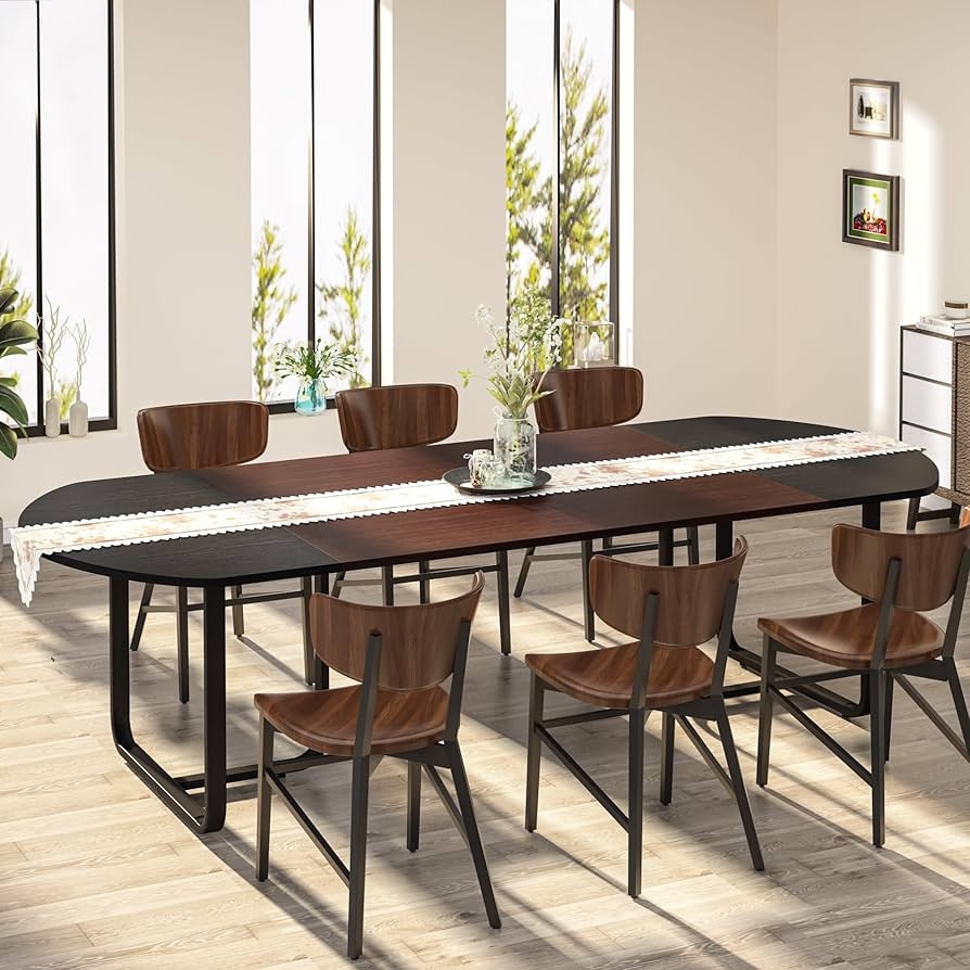 Dining Table With Splicing Board Two-Tone Design