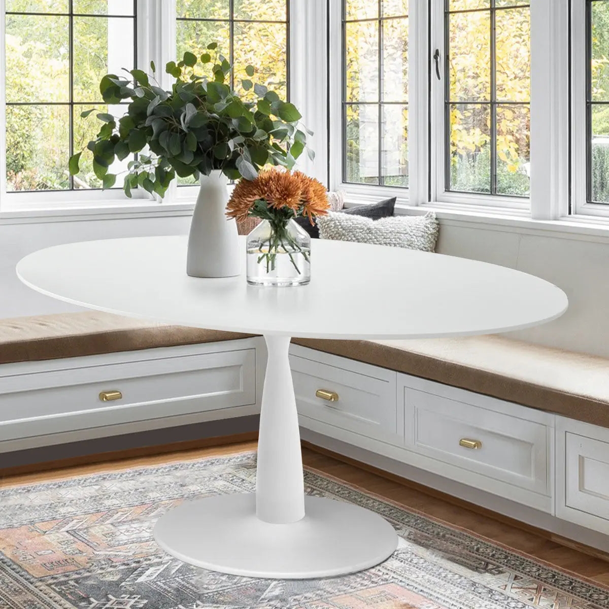 Dining Table With Tulip Silhouette White Pedestal