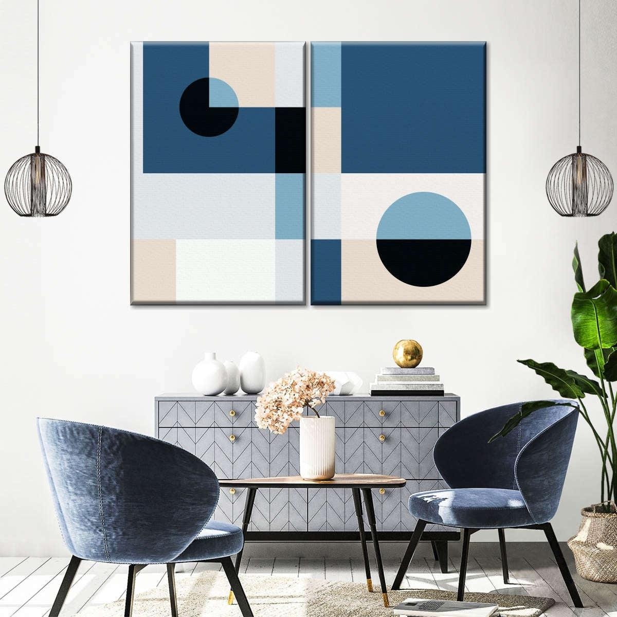 Diptych Wall Art Chevron Etched Sideboard Diptych Canvas