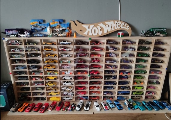 Display Shelf with 110 Sections for Hot Wheels Wall Storage