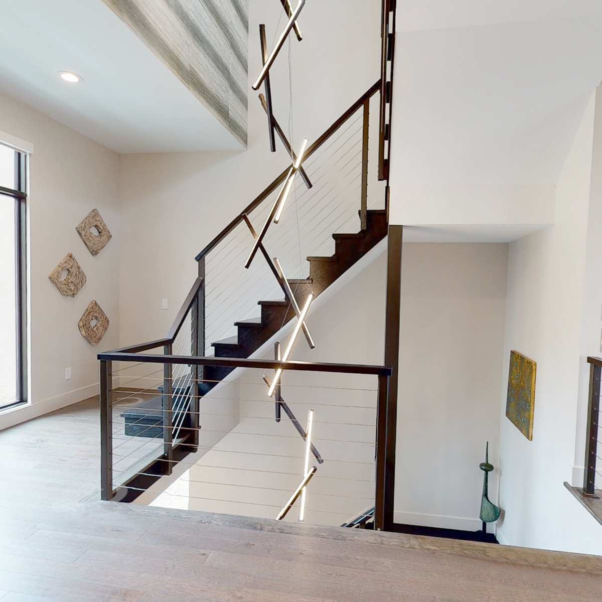 DNA Chandelier Linear LED Rods Vertical DNA Chandelier