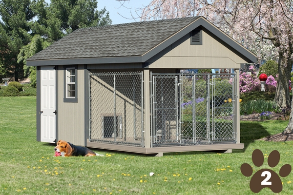 Dog Kennel: Asphalt Shingle Roof Backyard Pet Shelter