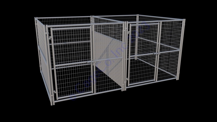 Dog Kennel: Dual Run System with Fight Guard Divider