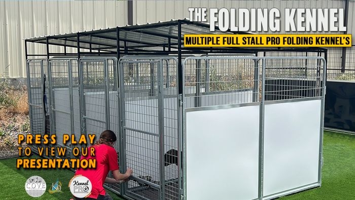 Dog Kennel: Folding Structure with Opaque Privacy Panels