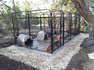 Dog Kennel: Rounded Top Frame Black Metal Enclosure