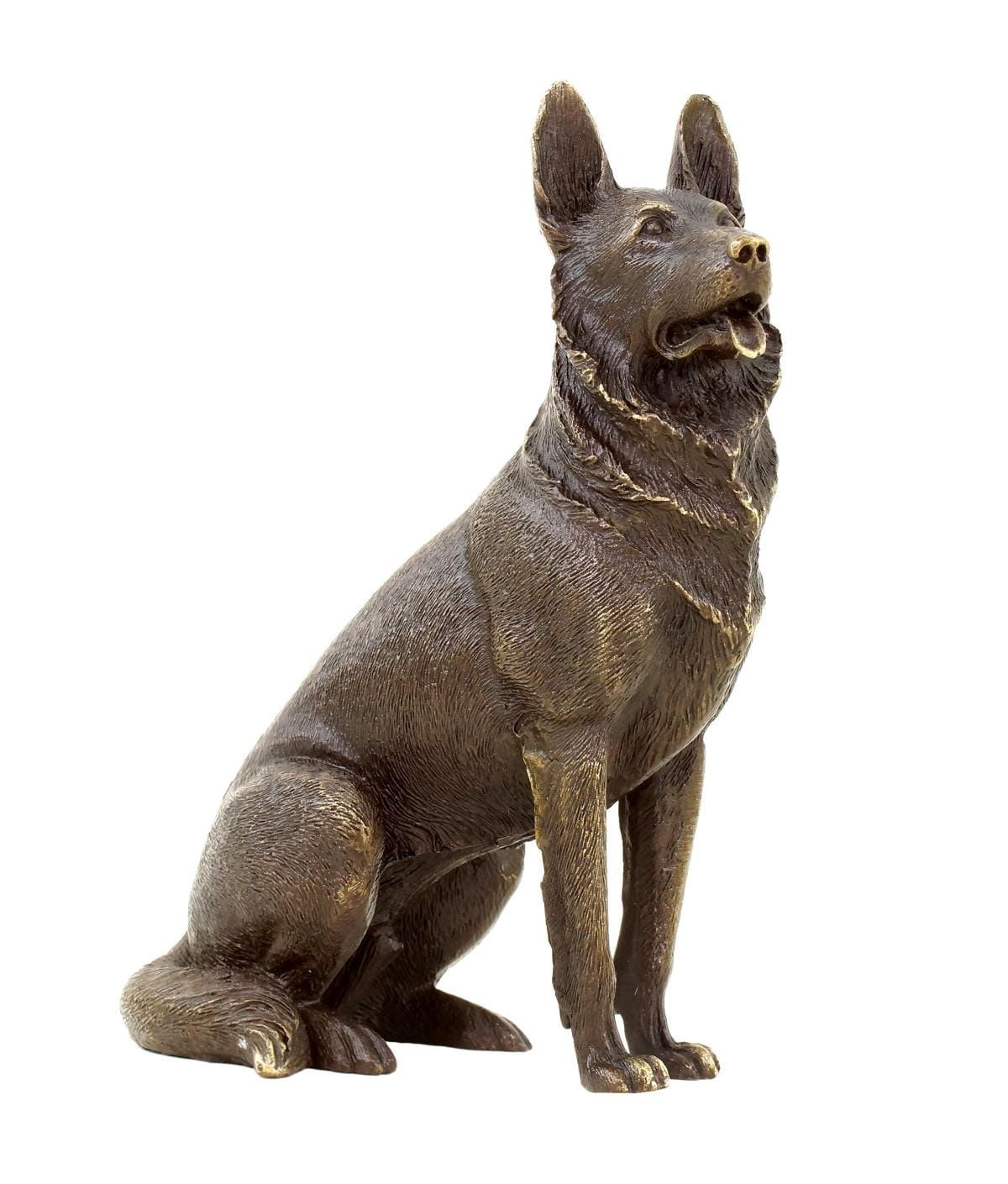 Dog Statue with Burnished Highlights and Traditional Statuary