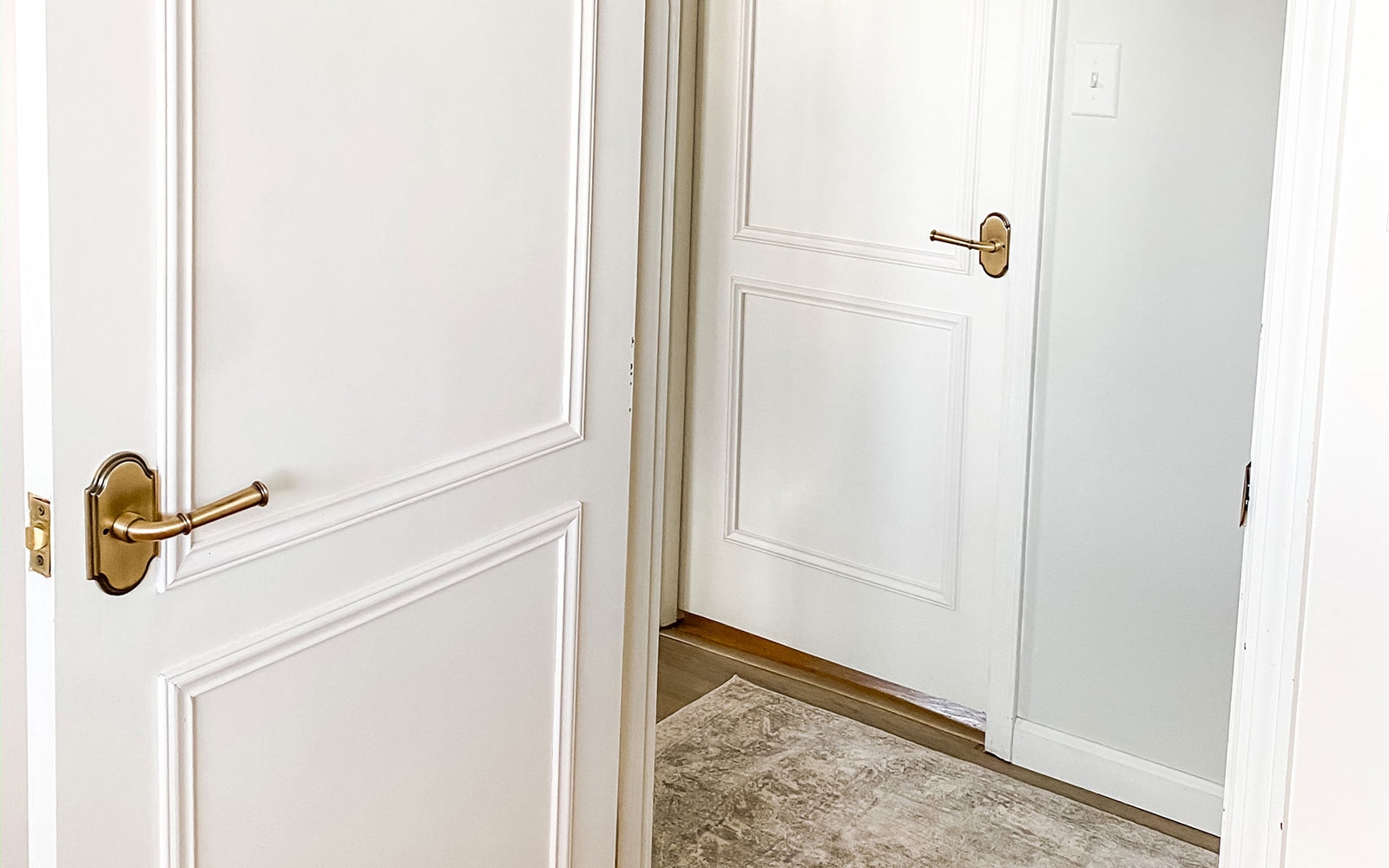Door Lever with Arched Backplate and French Country Hardware Decor