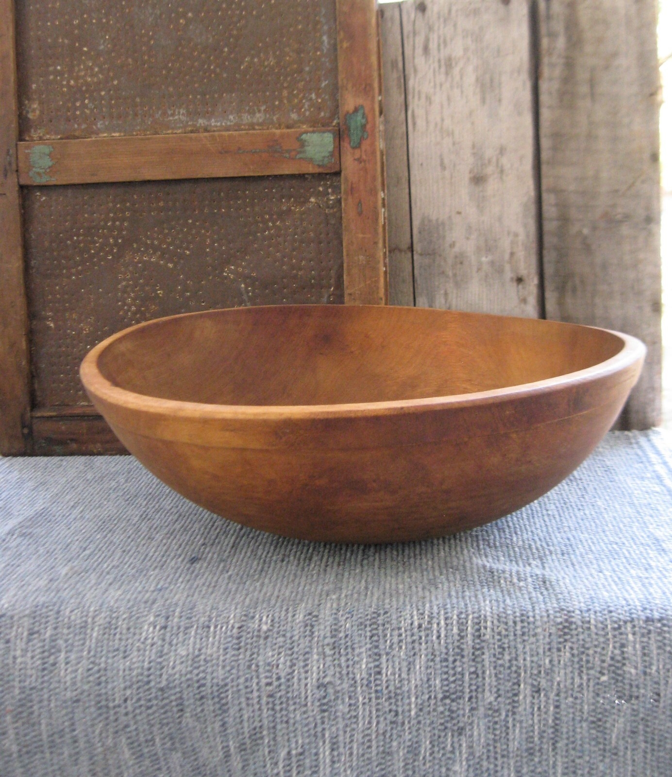 Dough Bowl Wide Rim Original Surface Farmhouse Centerpiece