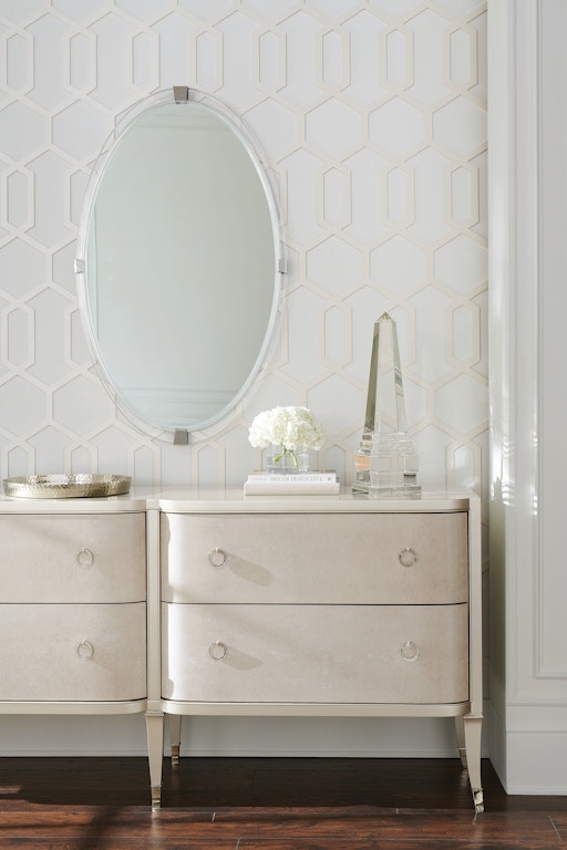 Dresser Champagne Textured Drawers Metallic Chest