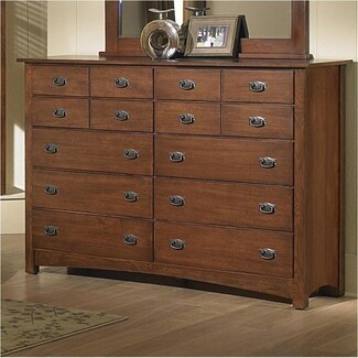 Dresser Ten Drawer Dark Oak Vaughan Bassett Storage