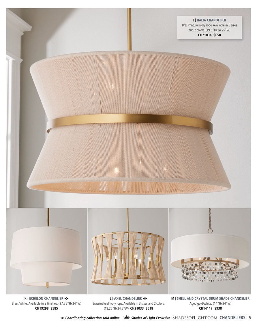 Drum Chandelier Cascading Crystals Shell Fringe | Shell Crystal Drum